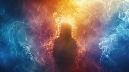 Hooded Figure in Smoke: A Mysterious Silhouette