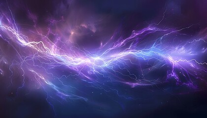 Fototapeta premium Powerful electrical round discharge hitting from side to side realistic vector illustration isolated on black background. Blazing lightning circle strike in darkness Electric energy flash light effect