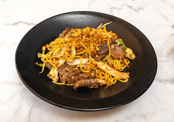 Udon Street Food, Chinese Fried Noodles, Beef Spaghetti with Vegetables, Asian Pasta, Korean Udon