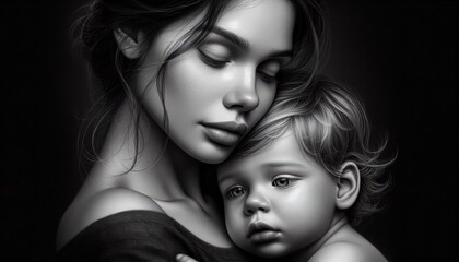 Fototapeta premium mother and son