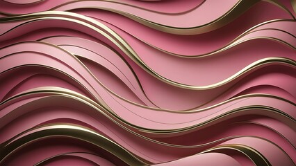 Obraz premium Pink, gold and gold abstract wave paint royal luxury background backdrop wallpaper