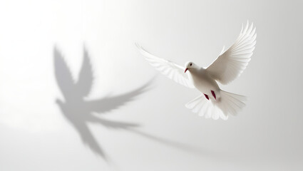 Fototapeta premium white dove flying on isolated white background