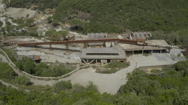 Aerial, Abandoned Miniera di Sanna, Sardinia, Italy