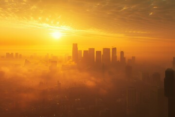 Fototapeta premium Air Pollution: Haze issue in city