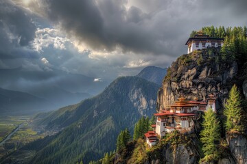 Monestary of Tiger's Nest: Ancient Bhutanese Buddhist Temple in the Himalayas