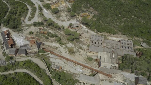 Aerial, Abandoned Miniera di Sanna, Sardinia, Italy