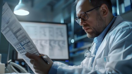 Doctor Analyzes Sleep Study Data for Diagnosis and Treatment