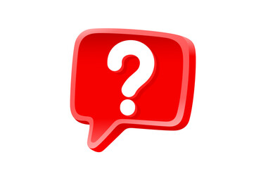 Question mark in chat frame, symbol of important information. Vector illustration