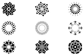 Decorative ornament shape icon set