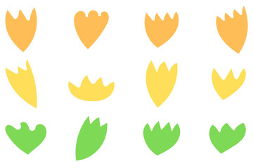 Flower icon set. Botanical floral design