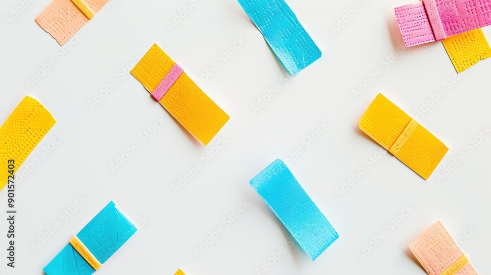 Aufkleber abstract pattern created by colorful paper strips on a white background