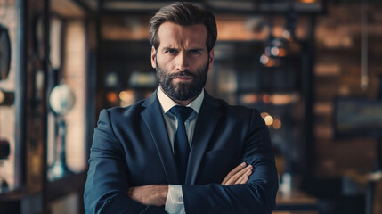 Fototapeta premium Confident Businessman in Modern Office