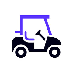 Golf car transport flat icon, side view