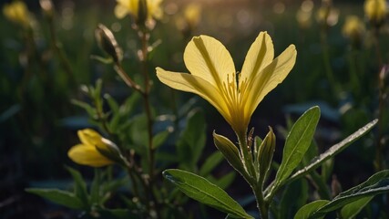evening primrose capsule in the wild state.