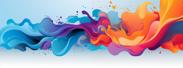 Fototapeta premium Dynamic Color Splash With Blue And Orange Fluid Patterns And Gradient Background