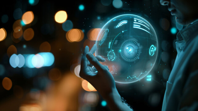 A man is holding a glowing ball in his hand