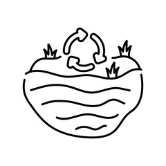 Reclamation line black icon. Sign for web page, mobile app, button,