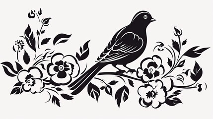 Fototapeta premium a bird and flowers