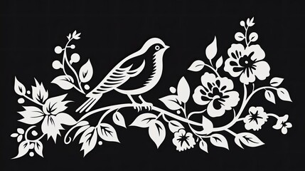 Obraz premium a bird and flowers 