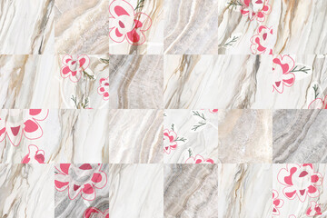 Mosaic background for design home print. Top tile