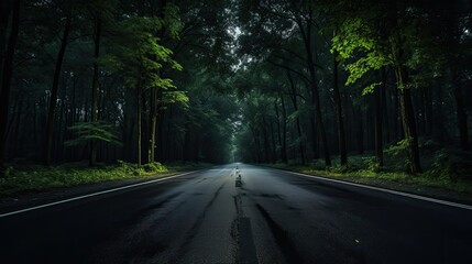 Fototapeta premium dark forest road