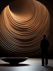 silhouette of a person in a tunnel