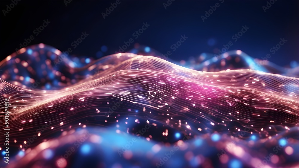 Poster information transmission, data movement inside computer systems or networks, and goldand white pink 