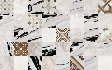 Mosaic background for design home print. Top tile