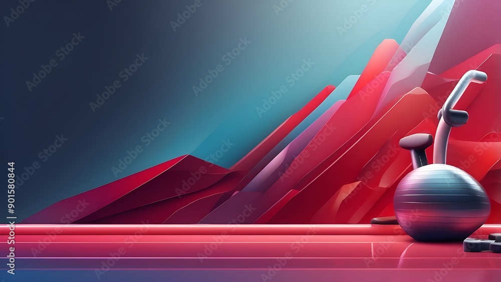 Poster a backdrop with a sports theme, a ui background with a gradient that depicts the change from the red