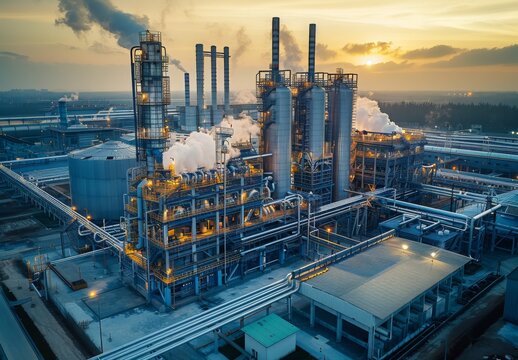 A large scale carbon capture and utilization plant, where captured CO2 is being converted into useful products