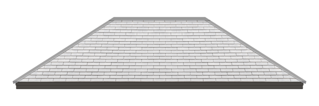 Hip roof with gray tile pattern