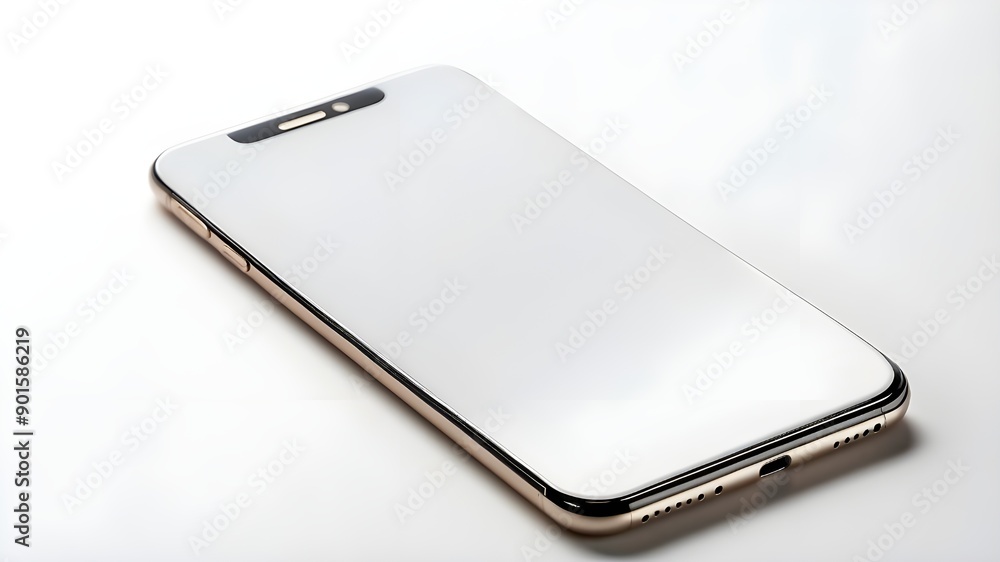Poster isolated on a white backdrop, a smartphone with an empty screen perfect for a branding mockup or pro