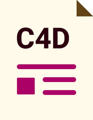 C4D with deep and minimal colors and folded icon