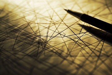 A collection of abstract lines intersect, forming complex and captivating patterns that evoke a sense of chaos and order.