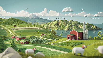 Infographic Animated Video on Sustainable Dairy Farming: An animated infographic video depicting the journey of sustainable dairy farming, highlighting the process from farm to fridge.