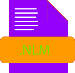 NLM File extension icon fill and bebes writting