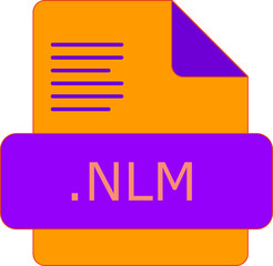 NLM File extension icon insidse fill with lines fill