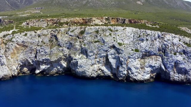 Aerial, Coastline Punta Su Zippiri, Sardinia, Italy