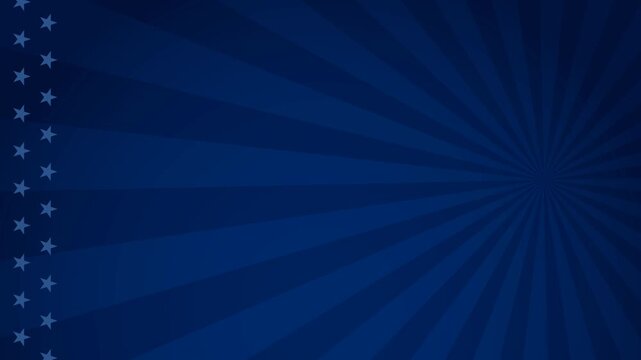 USA blue background Animation with sunburst Background and Copy Space Area