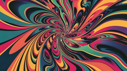 Fototapeta premium Psychedelic abstract wallpaper with swirling patterns and vibrant colors