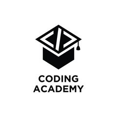 Coding academy logo icon vector