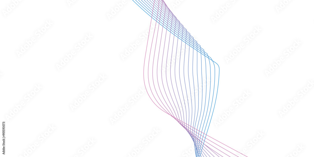 Poster abstract color smooth stripe dynamic wave line on a white stylized line art background. design eleme