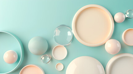 Tranquil Depths: Varying Opacities of Circular Shapes in Sky Tones