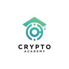 Crypto academy logo icon vector