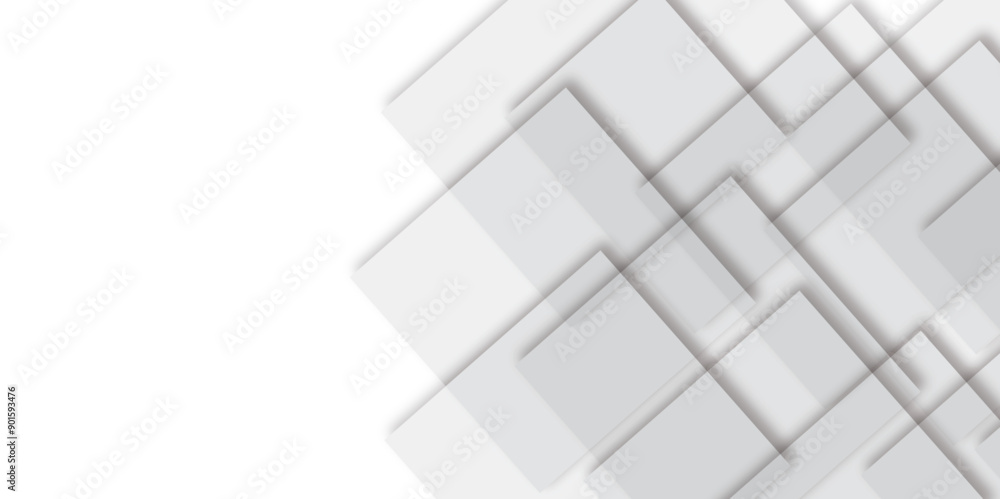Aufkleber abstract white and grey gradient square pattern future concept texture background. concept for templ