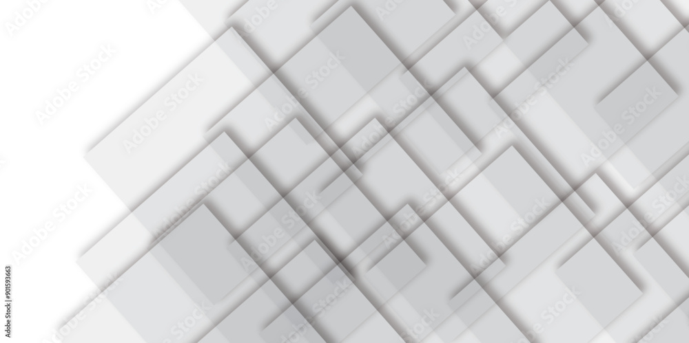 Aufkleber abstract white and grey gradient square pattern future concept texture background. concept for templ