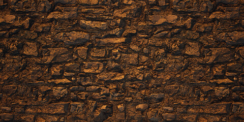 Texture of an old rough stone castle wall.
