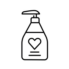 Gynecological soap for women intim hygiene line black icon. Sign for web page, mobile app, button, logo. Vector isolated button.