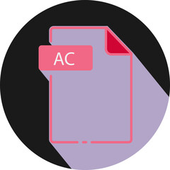AC File fomat minimal icon with circle outside