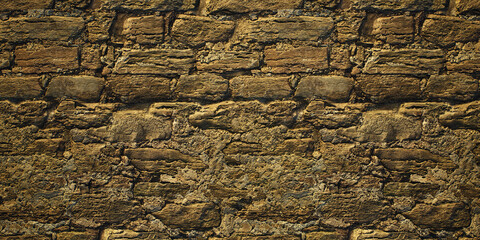 Texture of an old rough stone castle wall.